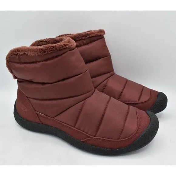 Keen Womens Size 8 Howser Fold Down Andorra Burgundy Insulated Pull On Shoes