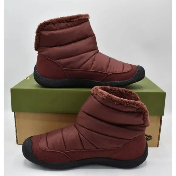 Keen Womens Size 8 Howser Fold Down Andorra Burgundy Insulated Pull On Shoes