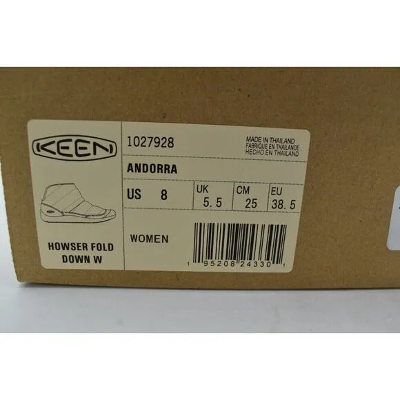 Keen Womens Size 8 Howser Fold Down Andorra Burgundy Insulated Pull On Shoes