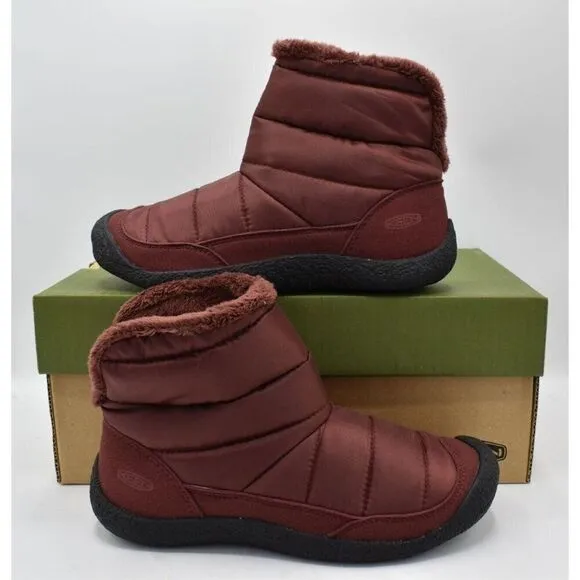 Keen Womens Size 8 Howser Fold Down Andorra Burgundy Insulated Pull On Shoes