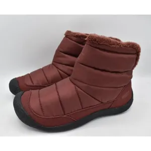 Keen Womens Size 8 Howser Fold Down Andorra Burgundy Insulated Pull On Shoes