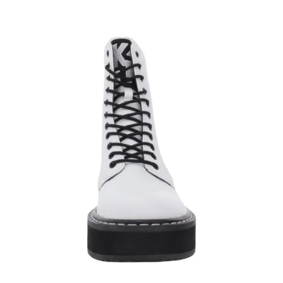 KENDALL   Kylie Women's Hunt White Combat Boot Size 9