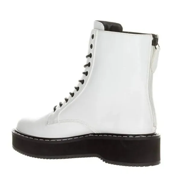 KENDALL   Kylie Women's Hunt White Combat Boot Size 9