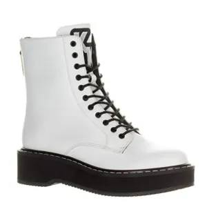 KENDALL   Kylie Women's Hunt White Combat Boot Size 9