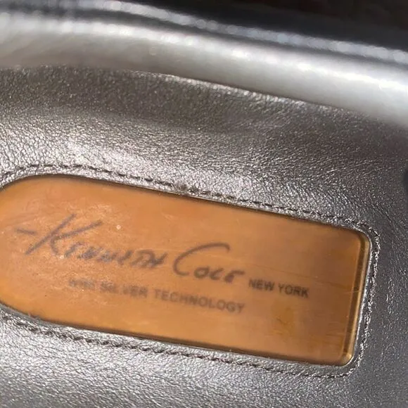 Kenneth Cole Men’s Size 11.5 Black Leather Silver Technology Insole Oxford Shou