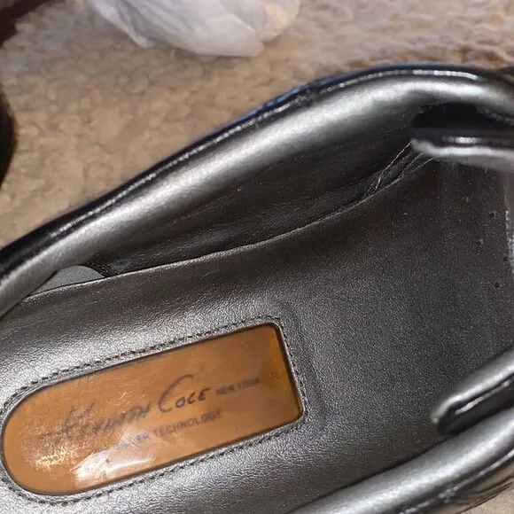 Kenneth Cole Men’s Size 11.5 Black Leather Silver Technology Insole Oxford Shou