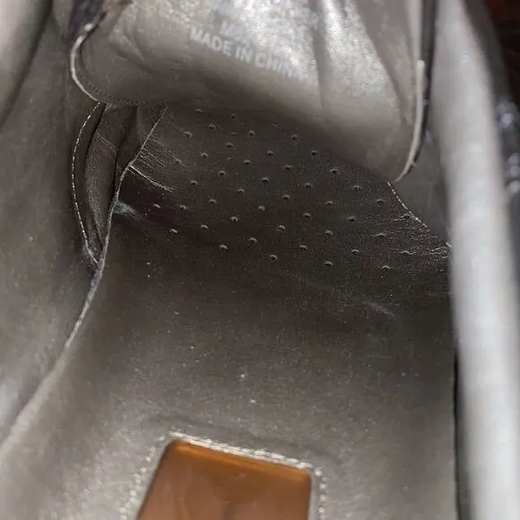 Kenneth Cole Men’s Size 11.5 Black Leather Silver Technology Insole Oxford Shou