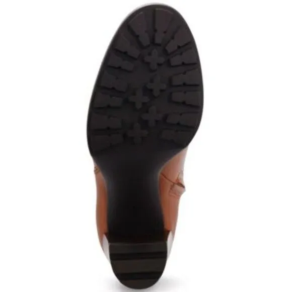 KENNETH COLE NEW YORK Womens Cognac Brown Justin 2.0 Leather Heeled Boots 7 M