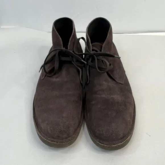 Keys Brown Suede Leather Chukka Lace Up Boots Almond Toe Casual Men's Size 44 10