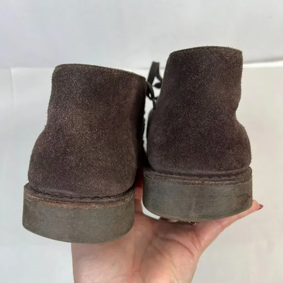 Keys Brown Suede Leather Chukka Lace Up Boots Almond Toe Casual Men's Size 44 10