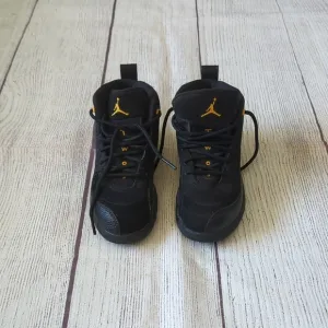 Kids Black Jordan Retro 12 Shoes
