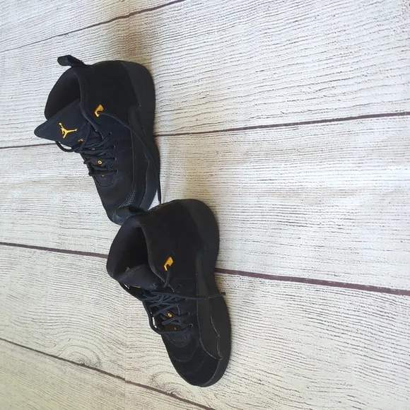 Kids Black Jordan Retro 12 Shoes