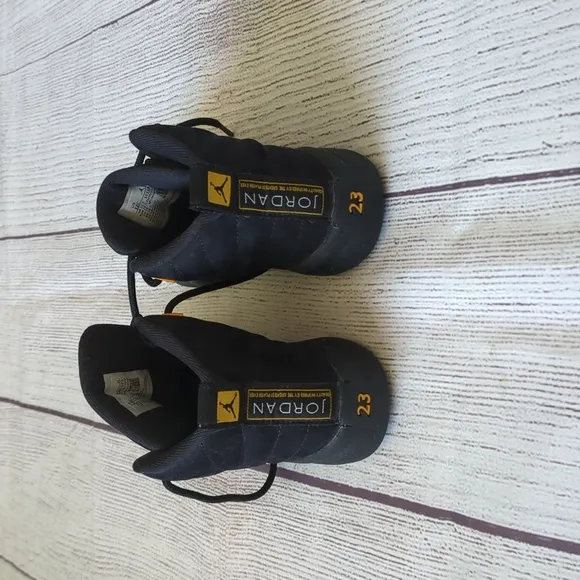 Kids Black Jordan Retro 12 Shoes