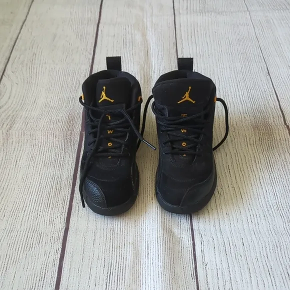 Kids Black Jordan Retro 12 Shoes