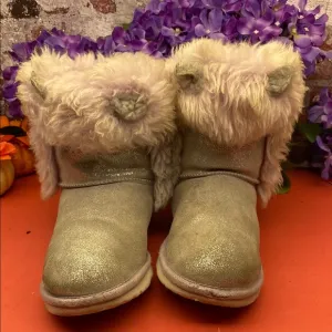 Kids' Silver Furry Boots Uggs SZ 6