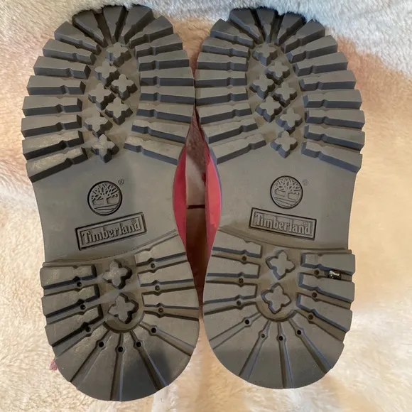 Kid's Toddler's Girl's Pink Gray Timberland Premium Waterproof Boots Size 9 NWOB