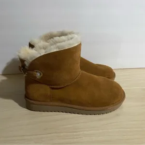 Koolaburra by UGG Remley Ankle Boot Faux Fur Lined Brown Sz 10 Warm Cozy Comfy