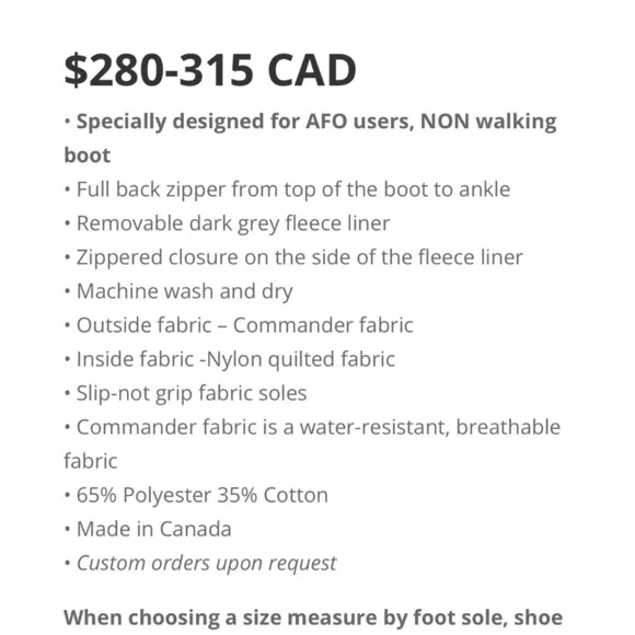 Koolway Sports Winter Snow Boots Cold Weather Kids Disabilies AFO Non-Walking