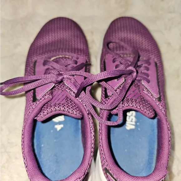 K•Swiss Purple and White Athletic Sneakers with Knit Mesh Upper