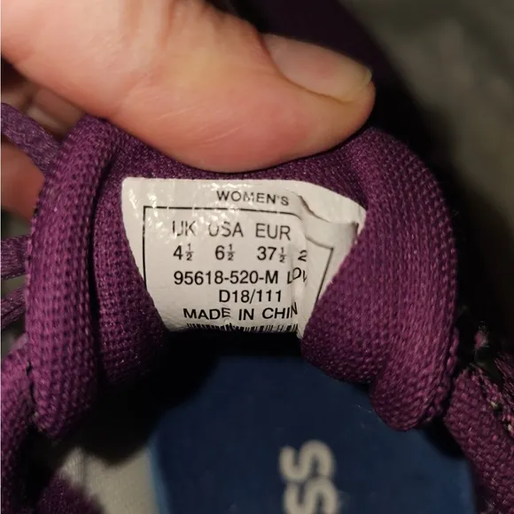 K•Swiss Purple and White Athletic Sneakers with Knit Mesh Upper
