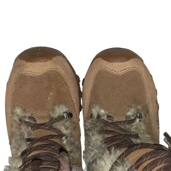 Lafuma Kokta Leather Velvet Feel Warm Fur Winter Snow Boots Brown Sz 6.5
