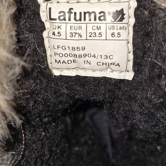 Lafuma Kokta Leather Velvet Feel Warm Fur Winter Snow Boots Brown Sz 6.5