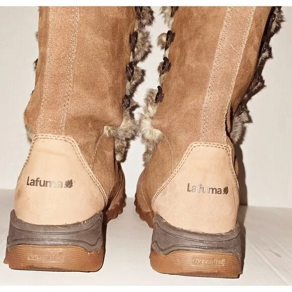 Lafuma Kokta Leather Velvet Feel Warm Fur Winter Snow Boots Brown Sz 6.5