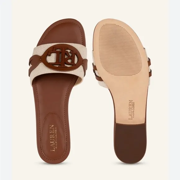 LAUREN RALPH LAUREN Allegra Slide Sandals NEW