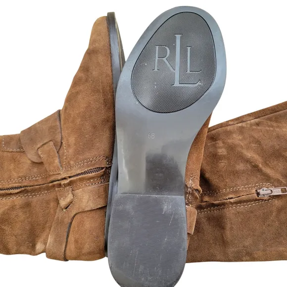 Lauren Ralph Lauren Jeannette Over the Knee Riding Boot Size 6B Women's