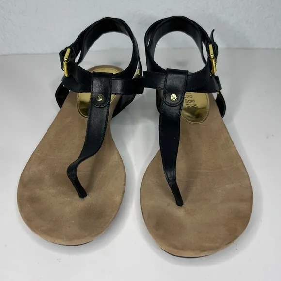 Lauren Ralph Lauren Kiana Black Leather Thong Wrap Ankle Sandals 9