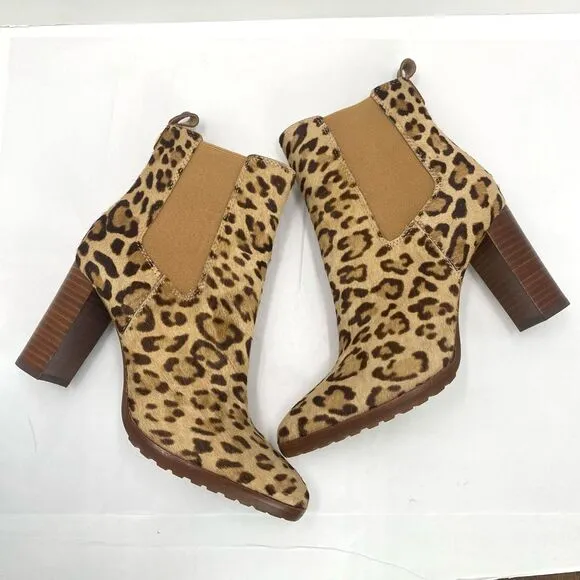 Lauren Ralph Lauren Mylah Bootie Women’s 6.5 Leopard Print Heeled  NWOB
