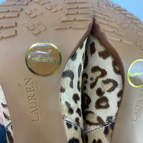 Lauren Ralph Lauren Mylah Bootie Women’s 6.5 Leopard Print Heeled  NWOB