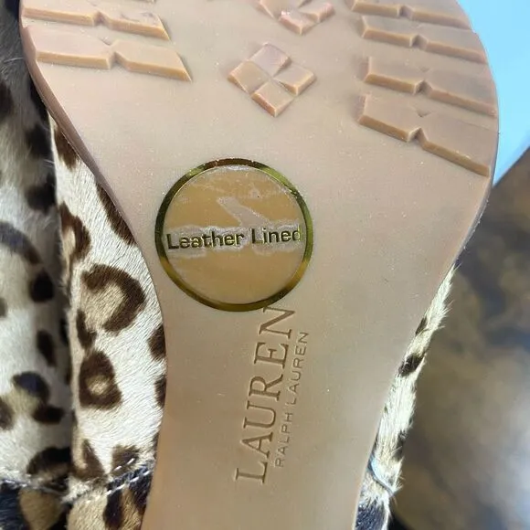 Lauren Ralph Lauren Mylah Bootie Women’s 6.5 Leopard Print Heeled  NWOB