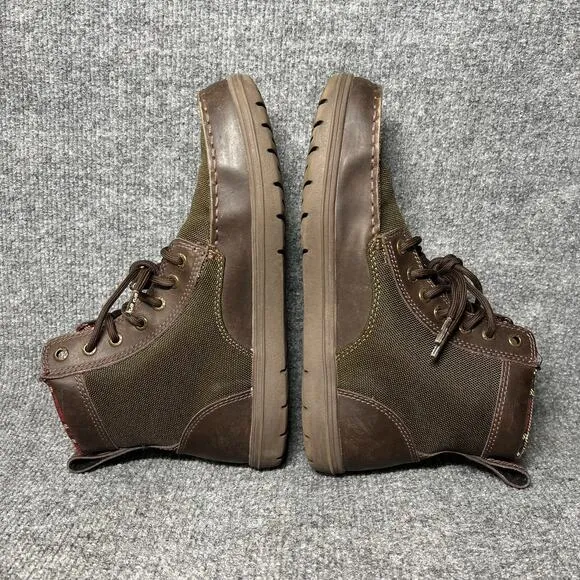 Lems Timber Unisex US M8.5/W10 Boots Brown Green Leather Lace-Up Hiking Boot