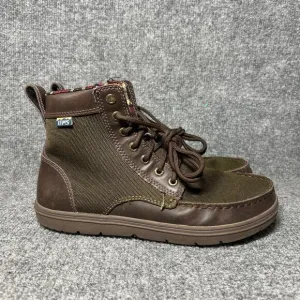 Lems Timber Unisex US M8.5/W10 Boots Brown Green Leather Lace-Up Hiking Boot