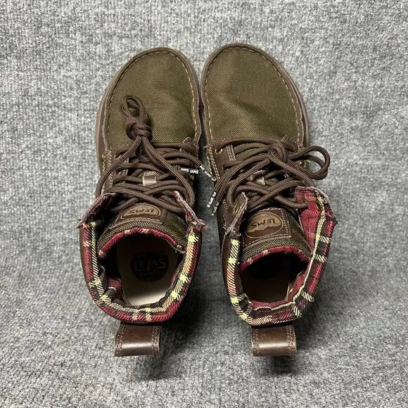 Lems Timber Unisex US M8.5/W10 Boots Brown Green Leather Lace-Up Hiking Boot