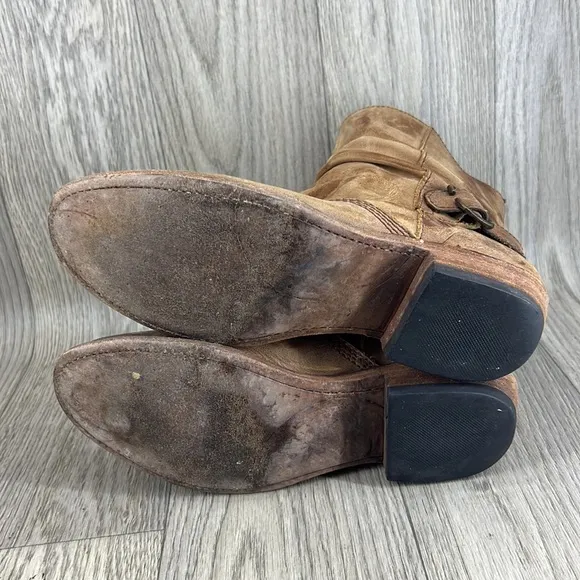 LIBERTY Black Brown Tambor Distressed Slouchy Boots