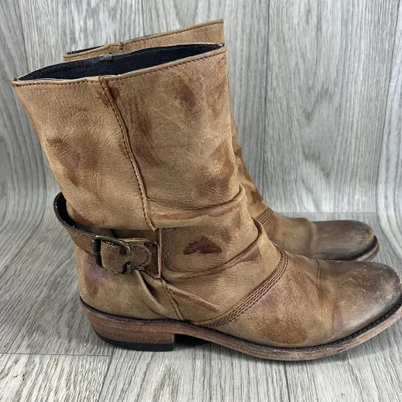 LIBERTY Black Brown Tambor Distressed Slouchy Boots