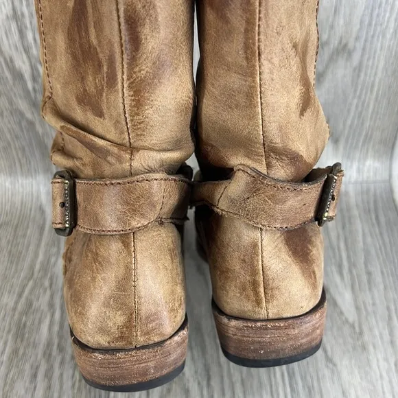 LIBERTY Black Brown Tambor Distressed Slouchy Boots
