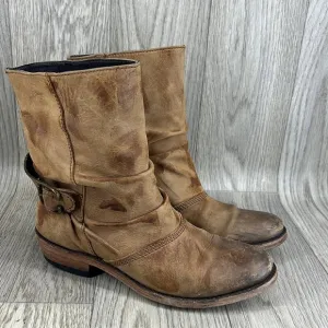 LIBERTY Black Brown Tambor Distressed Slouchy Boots