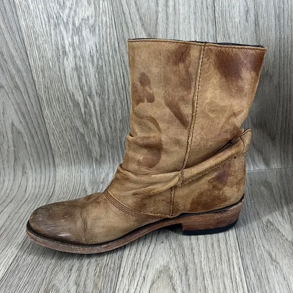 LIBERTY Black Brown Tambor Distressed Slouchy Boots