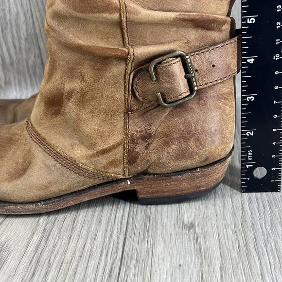 LIBERTY Black Brown Tambor Distressed Slouchy Boots