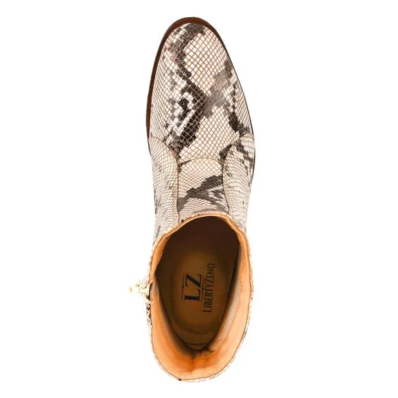 LIBERTYZENO Mens Beige Snake Casual Boots