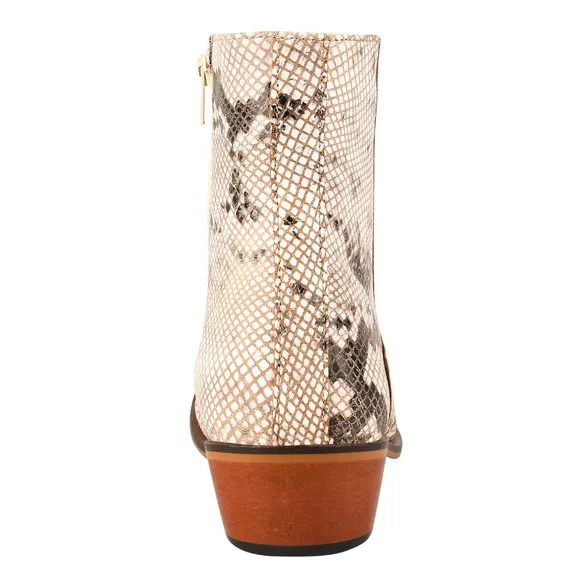 LIBERTYZENO Mens Beige Snake Casual Boots
