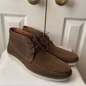 LIKE NEW!Johnston &amp; Murphy Emmett Brown Oiled Moc Toe Chukka Boots SZ 11 1/2