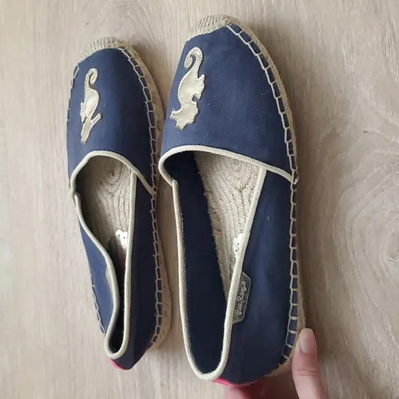 Lilly Pulitzer Metallic Seahorse Espadrille Shoes Sz9