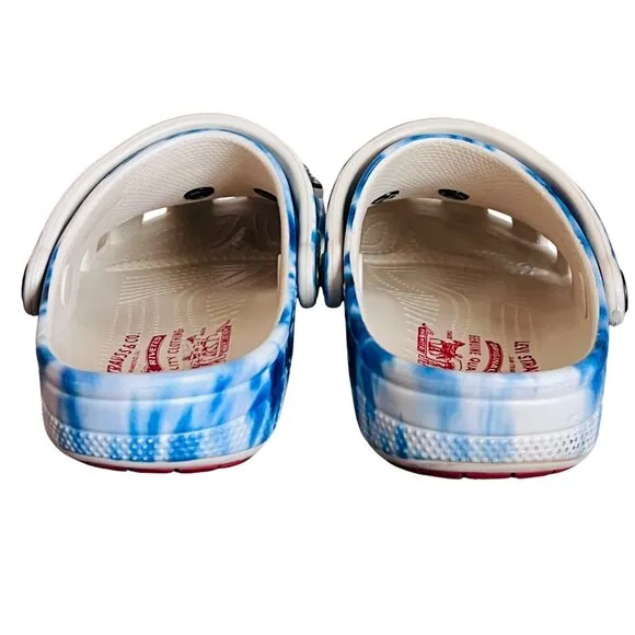 Limted Edition Levis X Crocs Blue Tie-Dye With Pins Comfortable Slip-On Shoes