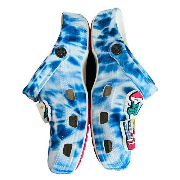 Limted Edition Levis X Crocs Blue Tie-Dye With Pins Comfortable Slip-On Shoes