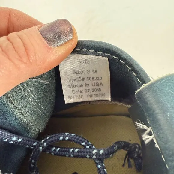 L.L. Bean Small Batch 6 Duck Boots Kids 3 Teal Leather Lace-Up Ankle Round Toe