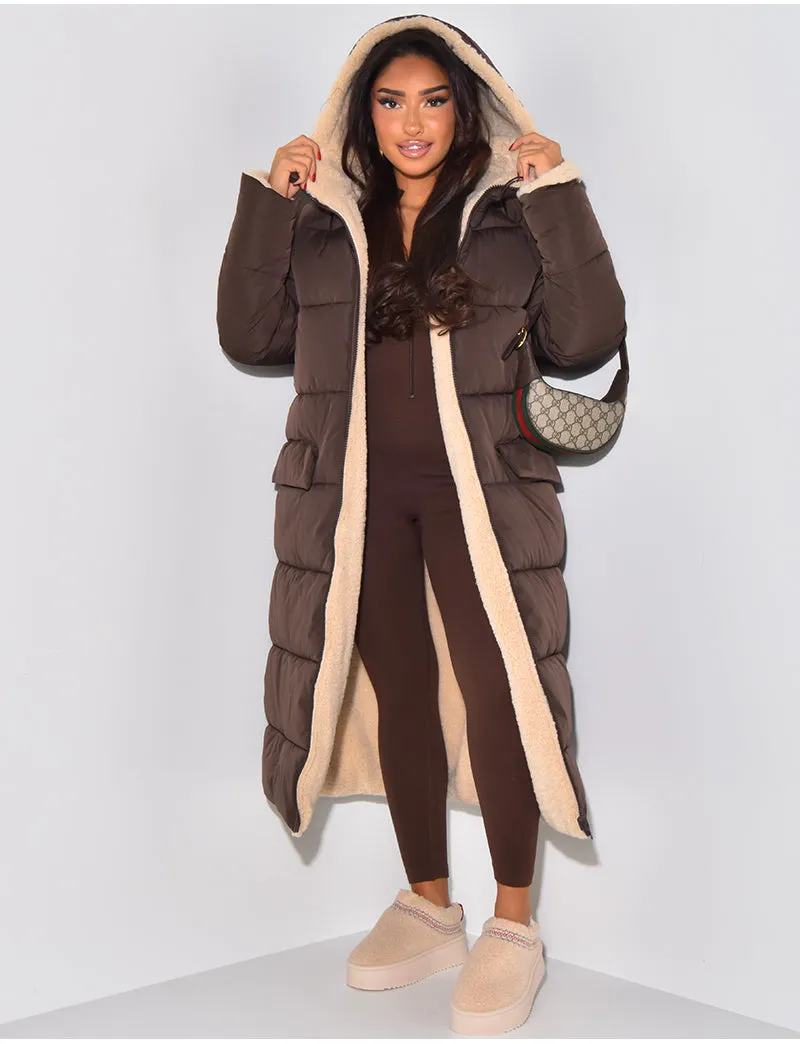 Longline Sherpa-Lined Puffer Coat | Oversized & Warm | Winter Essential